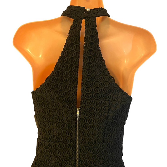 JARLO Crochet Mermaid Halter Sheath Cocktail Club Formal Midi Dress - Picture 11 of 13